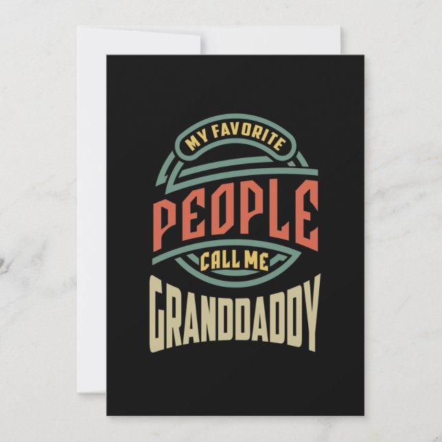 Mens My Favourite People Call Me Granddaddy Gift Thank You Card (Front)