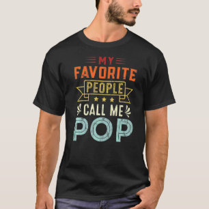 Mens My Favourite People Call Me Pop Pop Retro  Fa T-Shirt
