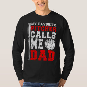 Mens My Favourite Pitcher Calls Me Dad Softball Pi T-Shirt