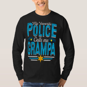 Mens My Favourite Police Calls Me Grampa Father's T-Shirt