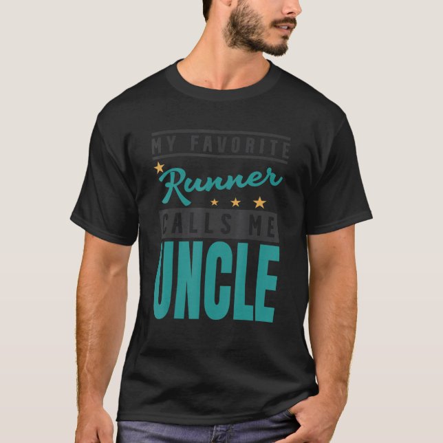 Mens My Favourite Runner Calls Me Uncle  Runner Un T-Shirt (Front)