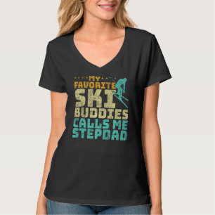 Mens My Favourite Ski Buddies Calls Me Stepdad Ski T-Shirt