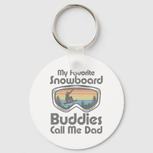 Mens My Favourite Snowboard Buddies Call Me Dad Fa Key Ring