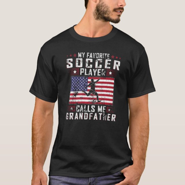 Mens My Favourite Soccer Player Calls Me Grandfath T-Shirt (Front)