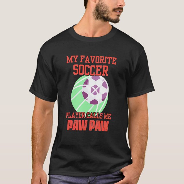 Mens My Favourite Soccer Player Calls Me Grandpa P T-Shirt (Front)