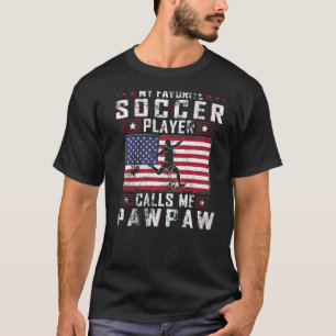 Mens My Favourite Soccer Player Calls Me Pawpaw Fa T-Shirt