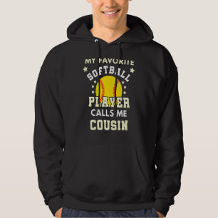 Mens My Favourite Softball Player Calls Me Cousin Hoodie