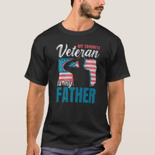 Mens My Favourite Veteran Is My Father Fatherhood T-Shirt