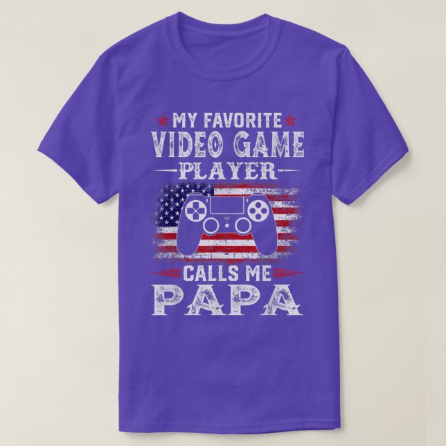 Mens My Favourite Video Game Player Calls Me Papa  T-Shirt (Design Front)