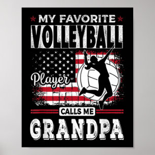 Mens My Favourite Volleyball Player Calls Me Grand Poster