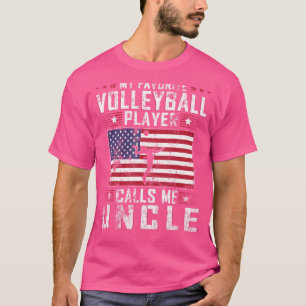 Mens My Favourite Volleyball Player Calls Me Uncle T-Shirt