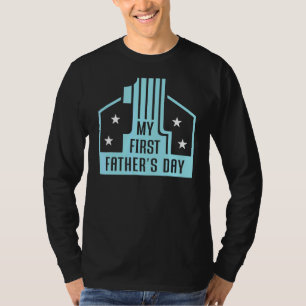 Mens My First Father's Day New Dad Happy Daddy Fa T-Shirt