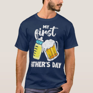 Mens My First Fathers Day Vintage New Daddy Joke T-Shirt