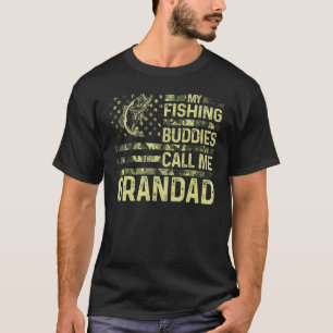 Mens My Fishing Buddies Call Me Grandad Fun Patrio T-Shirt