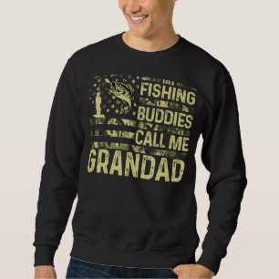Mens My Fishing Buddies Call Me Grandad Usa Patrio Sweatshirt