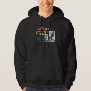 Mens My Fishing Buddies Call Me Grandpappy Fisherm Hoodie