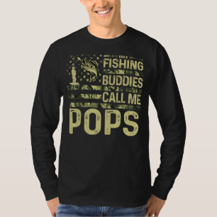 Mens My Fishing Buddies Call Me Pops Usa Patriotic T-Shirt