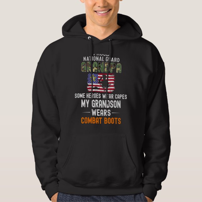 Mens My Grandson Wears Combat Boots Proud National Hoodie (Front)