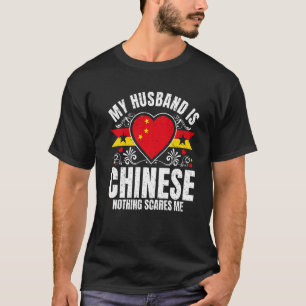 Mens My Husband Is Chinese Pride Flag Heritage Roo T-Shirt