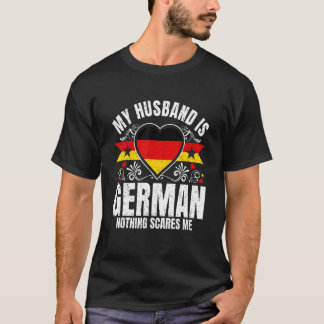 Mens My Husband Is German Pride Flag Heritage Root T-Shirt