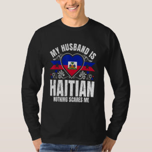 Mens My Husband Is Haitian Pride Flag Heritage Roo T-Shirt