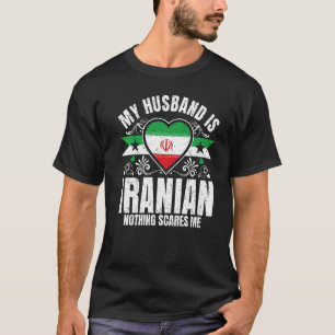 Mens My Husband Is Iranian Pride Flag Heritage Roo T-Shirt