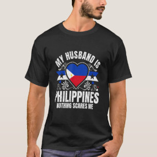 Mens My Husband Is Philippines Pride Flag Heritage T-Shirt