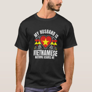 Mens My Husband Is Vietnamese Pride Flag Heritage  T-Shirt