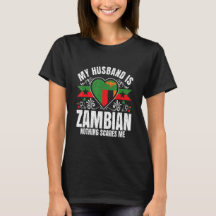 Mens My Husband Is Zambian Pride Flag Heritage Roo T-Shirt