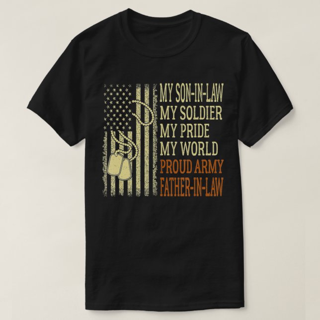 Mens My SonInLaw My Soldier Proud Army FatherInLaw T-Shirt (Design Front)