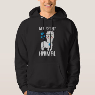 Mens My Spirit Animal Llama I Love Dad Heart Valen Hoodie