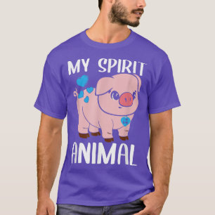 Mens My Spirit Animal Pig I Love Dad Heart Valenti T-Shirt