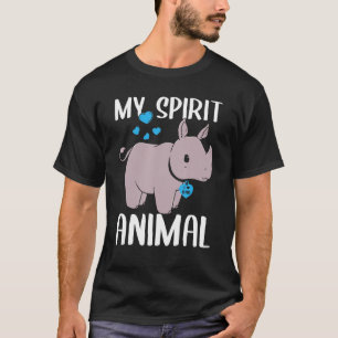 Mens My Spirit Animal Rhino I Love Dad Heart Valen T-Shirt