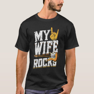 Mens My Wife Rocks   Electronic Rock Guitar T-Shirt