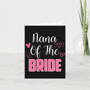 Mens nana of the bride family wedding party wife card