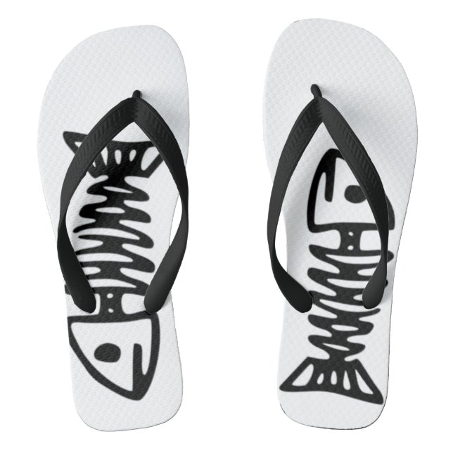 Men's Nautical Fishbone Flip Flops - Edgy Summer (Footbed)