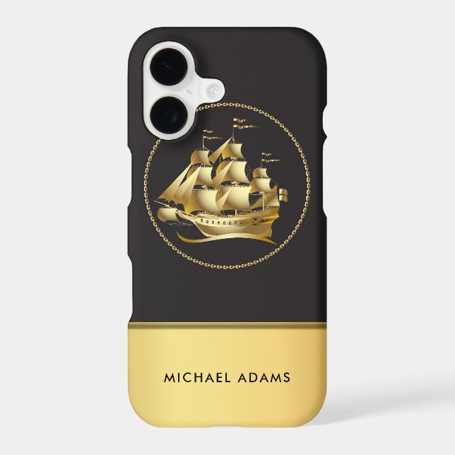 Men's Nautical Sailing Ship with Monogram (Back)
