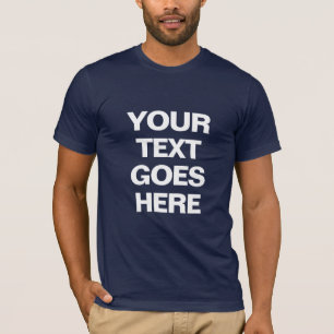 Mens Navy Blue Modern Large Big Bold Font T-Shirt