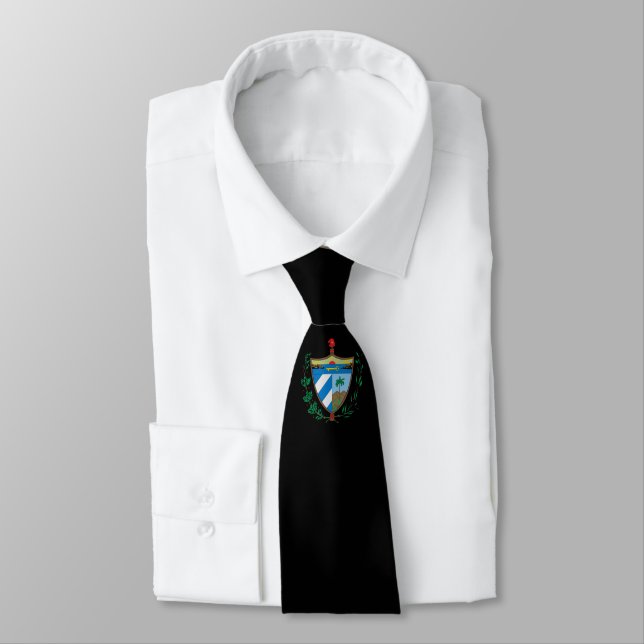 Men's Neck Tie Cuban Crest Neck Tie (Tied)
