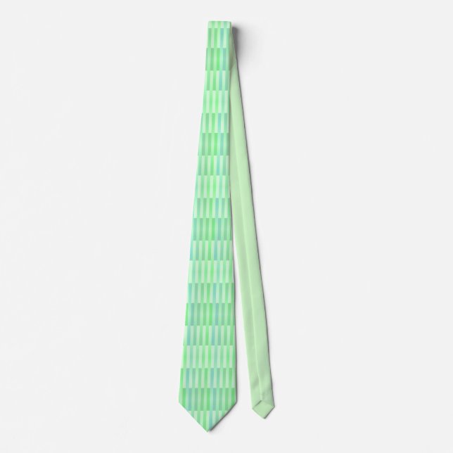 Men's neck tie, in green abstract tie (Front)