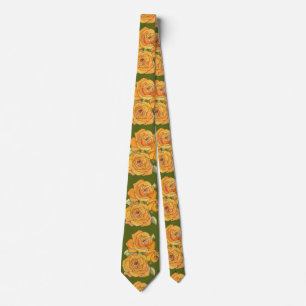 Men's Necktie - Tangerine Roses