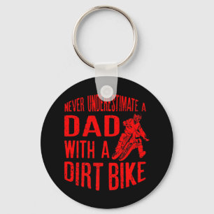 Mens Never Underestimate A Dad With A Dirt Bike Ts Key Ring