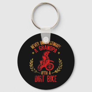 Mens Never Underestimate A Grandpa With A Dirt Bik Key Ring