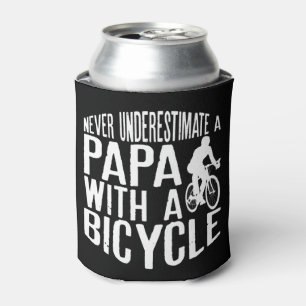 Mens Never Underestimate A Papa With A Bicycle Coo Can Cooler