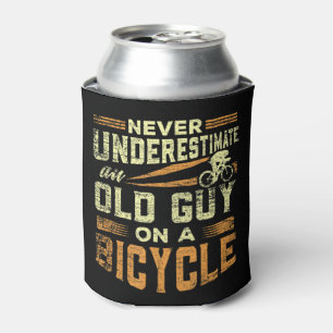 Mens Never Underestimate An Old Guy On A Bicycle N Can Cooler