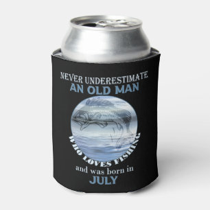 Mens Never Underestimate an Old Man Loves Fishing  Can Cooler