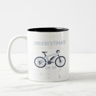 Mens Never Underestimate An Old Man On An Ebike Fu Two-Tone Coffee Mug
