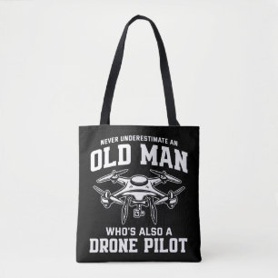 Mens Never Underestimate An Old Man Who's Also Tote Bag