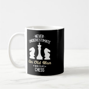 Mens Never Underestimate an Old Man Who Plays Ches Coffee Mug