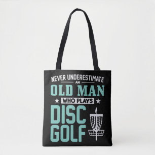 Mens Never Underestimate An Old Man Who Plays Voll Tote Bag